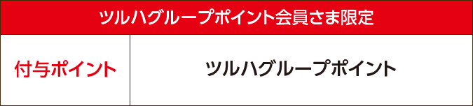 ツルハグループポイント会員さま限定 付与ポイント ツルハグループポイント