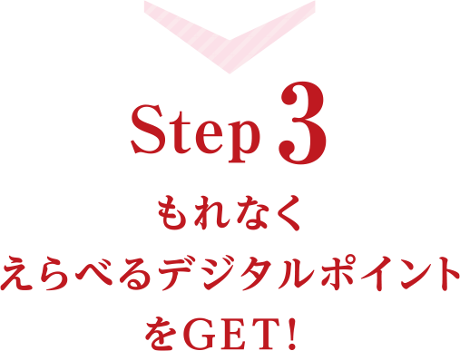Step3 もれなくえらべるデジタルポイントをGET！